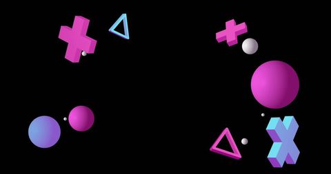 Colorful Abstract Social Media Icons on Black Background