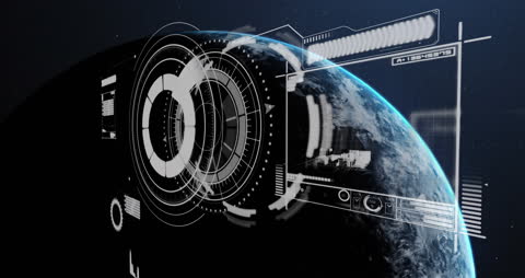 Futuristic Global Digital Interface Technology with Data Visualizations