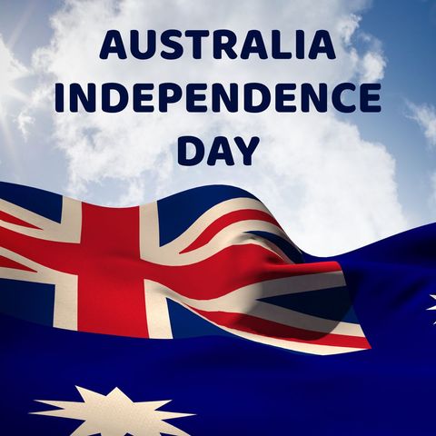 Australian Flag Waving Against Sky for Independence Celebration - Download Free Stock Templates Pikwizard.com