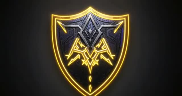 Medieval Shield Unveiling Futuristic Neon Circuitry