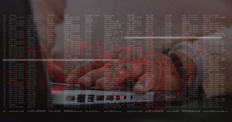 Cybersecurity analyst working with error logs and virtual interface