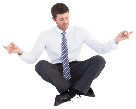 Transparent Business Meditating Lotus Pose in Suit - Download Free Stock Videos Pikwizard.com