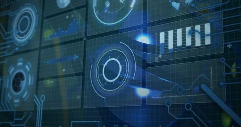 High-Tech Data Visualization on Digital Interface - Download Free Stock Images Pikwizard.com