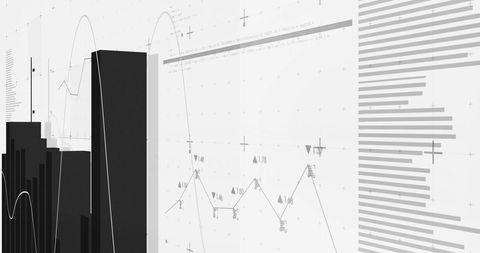 Abstract Financial Data Visualization in Black and White Design - Download Free Stock Images Pikwizard.com