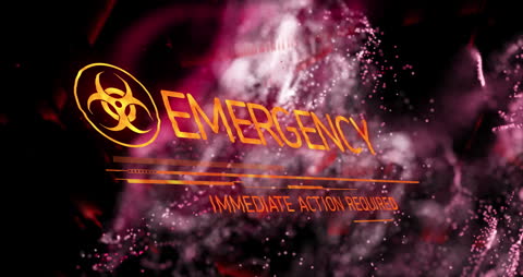 Emergency Warning Digital Graphic with Futuristic Design