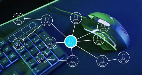 Digital Network Connections with Computer Mouse and Keyboard - Download Free Stock Images Pikwizard.com