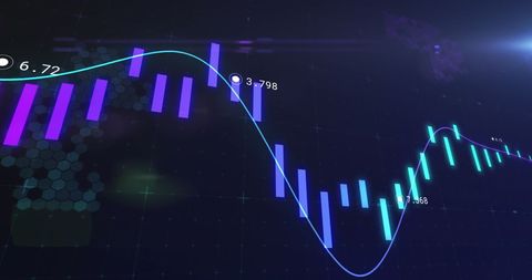 Abstract Financial Graph with Data Points over Digital Background - Download Free Stock Images Pikwizard.com