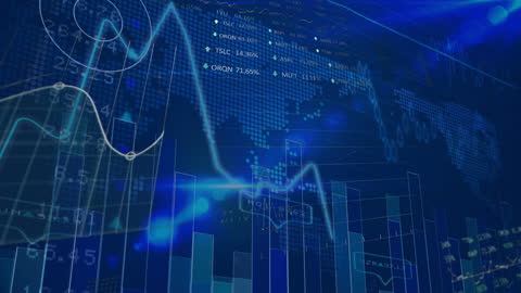 Animation of Financial Data Processing with Global Map