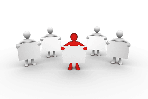 3d render diverse figures holding transparent signs in circle - Download Free Stock Videos Pikwizard.com