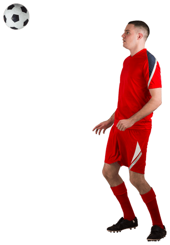 transparent football player juggling ball in red uniform - Download Free Stock Videos Pikwizard.com