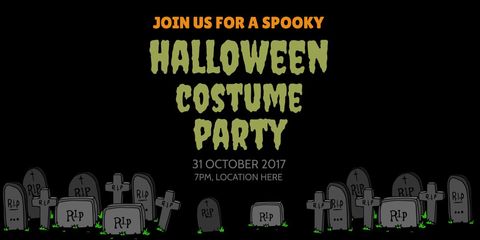 spooky halloween costume party invitation with haunted theme - Download Free Stock Templates Pikwizard.com