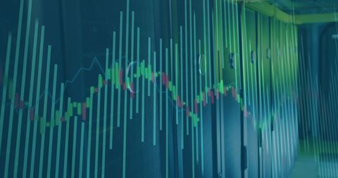 Financial Data Visualization Over Server Room - Download Free Stock Images Pikwizard.com