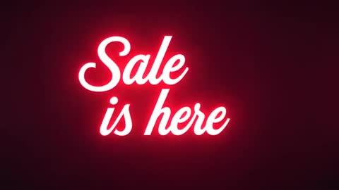 Glowing Red Neon Script Announcing Sale Is Here Loop for Retail Promotion