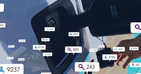 Hand Charging Electric Vehicle with Dynamic Digital Metrics Display