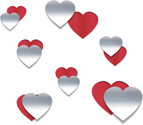 Charming Red and Silver Hearts on Transparent Background Design - Download Free Stock Videos Pikwizard.com
