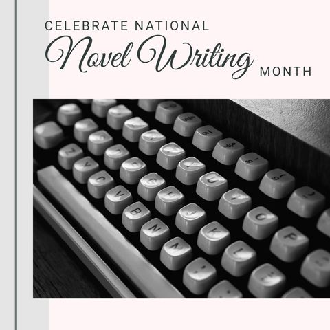 celebrate novel writing month with vintage typewriter enthusiasm - Download Free Stock Templates Pikwizard.com