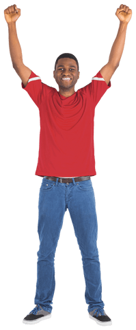 Transparent Image of Excited Football Fan Cheering