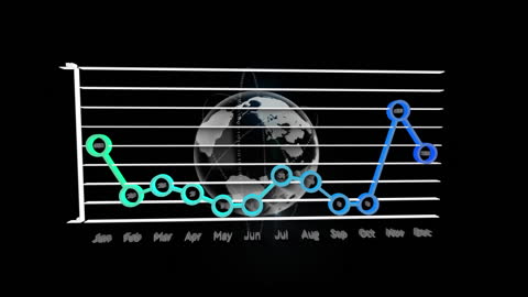 Digital Global Data Visualization on Dark Background