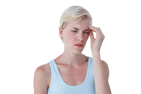 Transparent View of Woman Having Headache Holding Head - Download Free Stock Videos Pikwizard.com