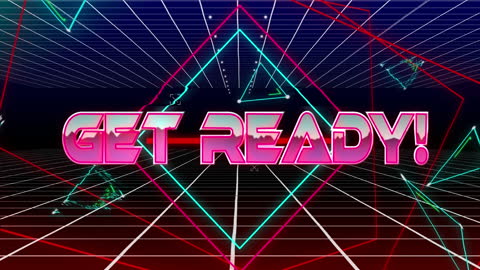 Futuristic Get Ready Message in Neon Glowing Style
