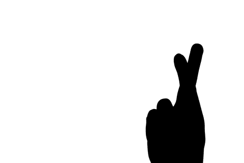 Silhouette of hand on transparent background lifestyle and sport concept