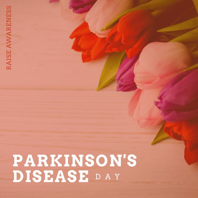 Parkinson's Disease Awareness with Colorful Tulips - Download Free Stock Templates Pikwizard.com