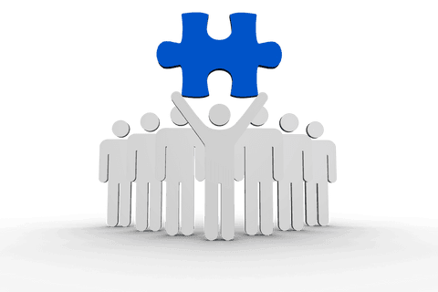 Transparent Leader Holding Puzzle Trophy in Team Setting - Download Free Stock Videos Pikwizard.com