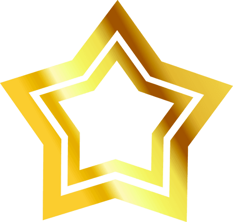 Geometric transparent golden star vector for creative design