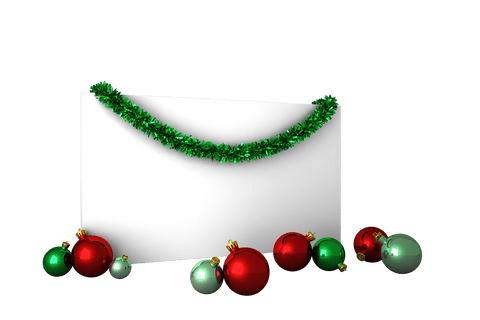 Transparent Christmas Decorations with Copy Space for Holiday Greetings