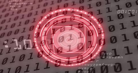 Red Digital Scope Scanning Binary Code Data Concept - Download Free Stock Images Pikwizard.com