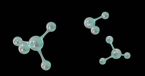 Futuristic 3D Molecular Structure Concepts on Black