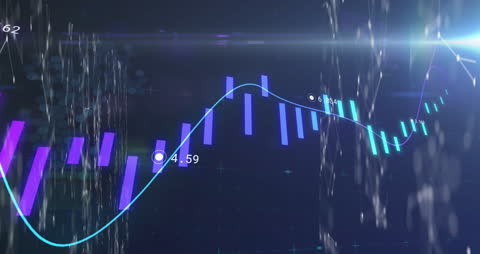 Digital Financial Graphs on Abstract Technology Background