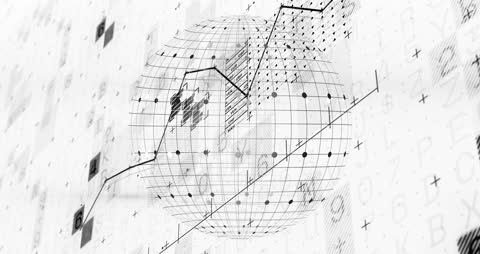 Digital Data Sphere Represents Global Data Processing