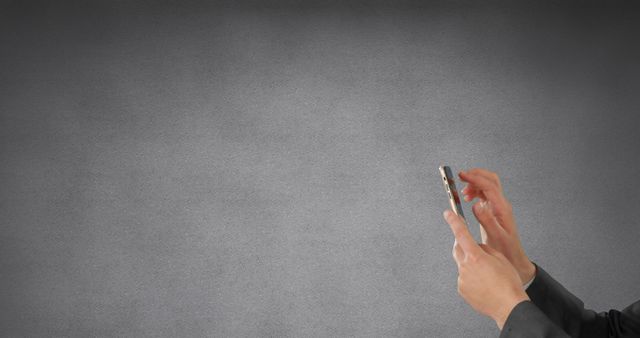 Person Using Smartphone with Gray Background - Download Free Stock Images Pikwizard.com