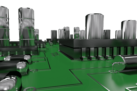 metallic components on green circuit board with transparent background - Download Free Stock Videos Pikwizard.com