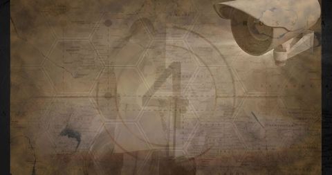 Surveillance camera overlooking futuristic map