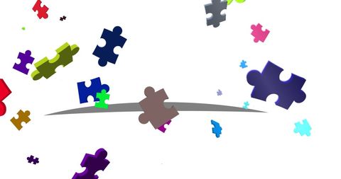 Floating Colorful Puzzle Pieces on White Background - Download Free Stock Images Pikwizard.com