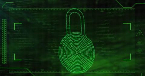 Advanced Cybersecurity Interface with Digital Padlock Icon - Download Free Stock Images Pikwizard.com