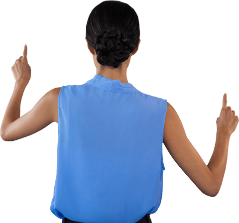 Transparent Professional Woman Pointing at Digital Interface - Download Free Stock Videos Pikwizard.com