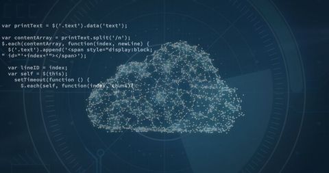 Digital Cloud Tech Interface with Code Overlaying Data - Download Free Stock Images Pikwizard.com