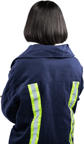 transparent rear view of female architect in reflective safety jacket - Download Free Stock Videos Pikwizard.com