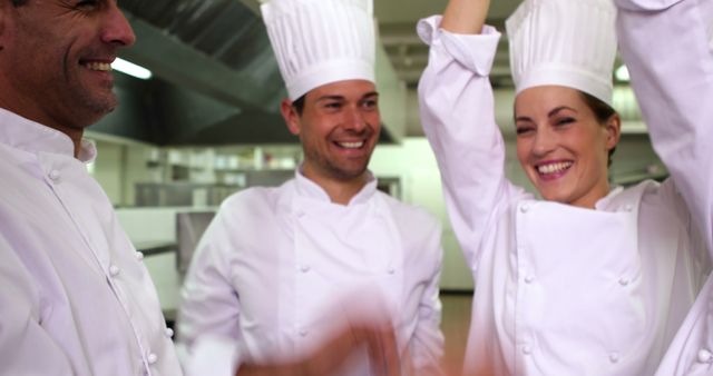 Chefs Celebrating Success in Commercial Kitchen - Download Free Stock Images Pikwizard.com