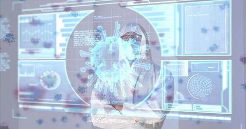 Pandemic Analytics: Scientist Examining COVID-19 Virology Data