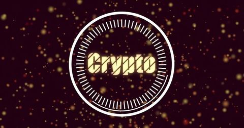 Futuristic Cryptocurrency Logo with Vibrant Digital Elements