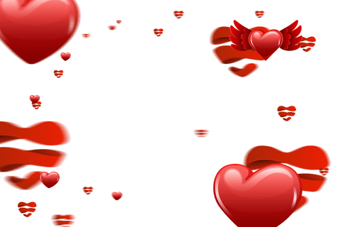 Floating Red Hearts with Wings on Transparent Design - Download Free Stock Videos Pikwizard.com