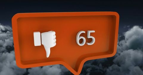 Dislike notification icon with number count overstorm image