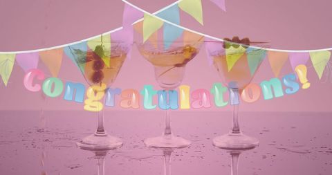 Celebratory Bunting and Cocktails with Congratulations