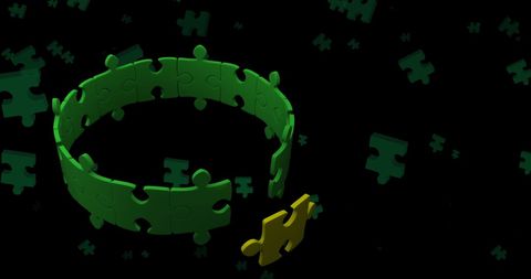 Digital Puzzle Pieces Floating on Dark Background - Download Free Stock Images Pikwizard.com