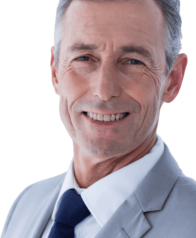 Transparent Background Confident Businessman Smiling