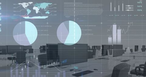 Financial Data Processing in Futuristic Office Environment - Download Free Stock Images Pikwizard.com